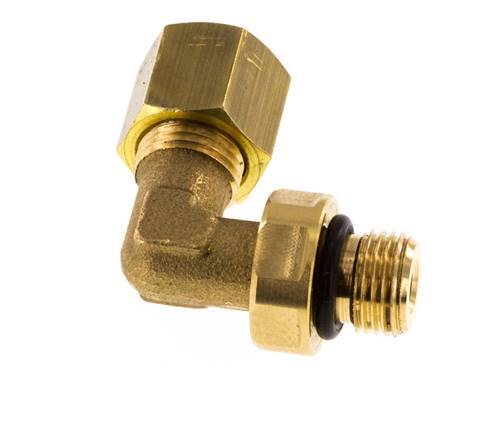 6mm & G1/8'' Brass Elbow Compression Fitting with Male Threads 150 bar NBR Adjustable DIN EN 1254-2