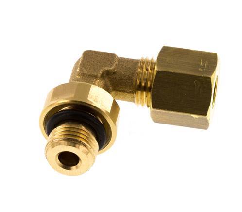 6mm & G1/8'' Brass Elbow Compression Fitting with Male Threads 150 bar NBR Adjustable DIN EN 1254-2
