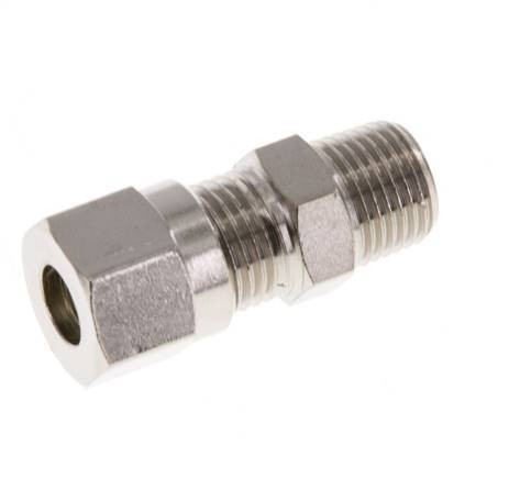 6LL & R1/8'' Nickel plated Brass Straight Cutting Fitting with Male Threads 100 bar ISO 8434-1 [5 Pieces]