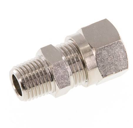 10L & R1/4'' Nickel plated Brass Straight Cutting Fitting with Male Threads 115 bar ISO 8434-1 [2 Pieces]