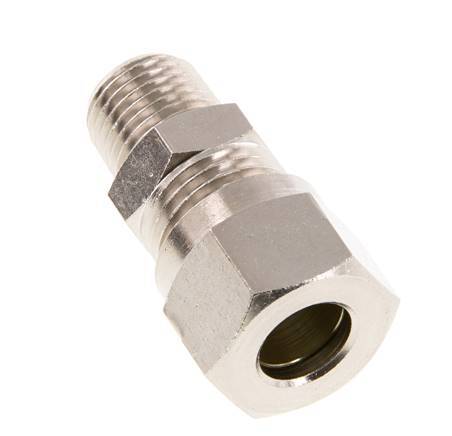 10L & R1/4'' Nickel plated Brass Straight Cutting Fitting with Male Threads 115 bar ISO 8434-1 [2 Pieces]
