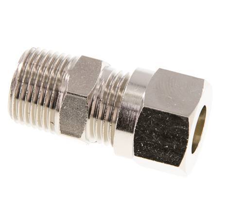 10L & R3/8'' Nickel plated Brass Straight Cutting Fitting with Male Threads 115 bar ISO 8434-1 [2 Pieces]