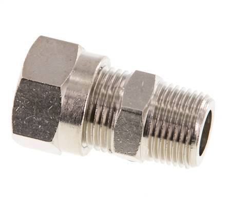 12L & R3/8'' Nickel plated Brass Straight Cutting Fitting with Male Threads 75 bar ISO 8434-1 [2 Pieces]