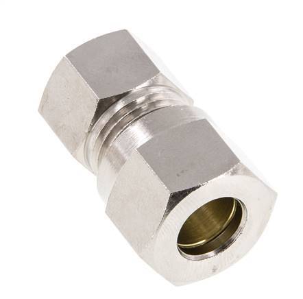 10L & G1/4'' Nickel plated Brass Straight Cutting Fitting with Female Threads 115 bar ISO 8434-1 [2 Pieces]