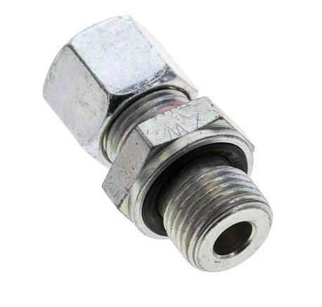 10L & M16x1.5 Zink plated Steel Straight Cutting Fitting with Male Threads 315 bar NBR ISO 8434-1 [2 Pieces]