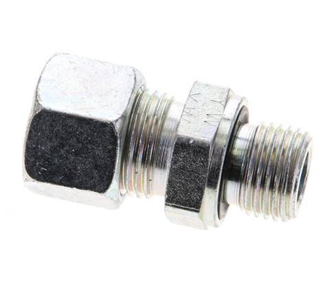 12L & M16x1.5 Zink plated Steel Straight Cutting Fitting with Male Threads 315 bar NBR ISO 8434-1 [2 Pieces]