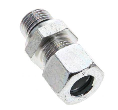 12L & M16x1.5 Zink plated Steel Straight Cutting Fitting with Male Threads 315 bar NBR ISO 8434-1 [2 Pieces]