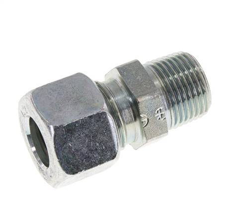 12L & R3/8'' Zink plated Steel Straight Cutting Fitting with Male Threads 315 bar ISO 8434-1 [2 Pieces]