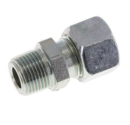 12L & R3/8'' Zink plated Steel Straight Cutting Fitting with Male Threads 315 bar ISO 8434-1 [2 Pieces]