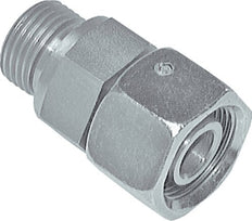 12L&G3/8'' Zink plated Steel Straight Swivel with Male Threads 315 bar NBR O-ring Sealing Cone Adjustable ISO 8434-1 [2 Pieces]