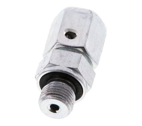 6L & G1/8'' Zink plated Steel Straight Swivel with Male Threads 315 bar NBR O-ring Sealing Cone Adjustable ISO 8434-1 [2 Pieces]