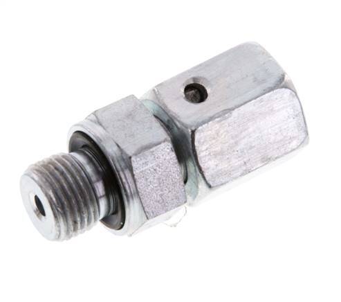 6L & G1/8'' Zink plated Steel Straight Swivel with Male Threads 315 bar NBR O-ring Sealing Cone Adjustable ISO 8434-1 [2 Pieces]