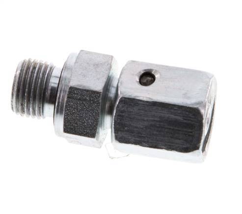 6L & G1/8'' Zink plated Steel Straight Swivel with Male Threads 315 bar NBR O-ring Sealing Cone Adjustable ISO 8434-1 [2 Pieces]