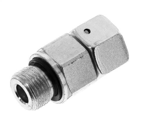 12L&G3/8'' Zink plated Steel Straight Swivel with Male Threads 315 bar NBR O-ring Sealing Cone Adjustable ISO 8434-1 [2 Pieces]