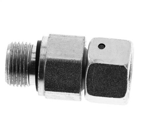 12L&G3/8'' Zink plated Steel Straight Swivel with Male Threads 315 bar NBR O-ring Sealing Cone Adjustable ISO 8434-1 [2 Pieces]