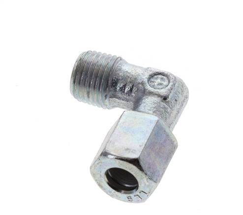 6LL & M10x1 (con) Zink plated Steel Elbow Cutting Fitting with Male Threads 100 bar ISO 8434-1 [2 Pieces]