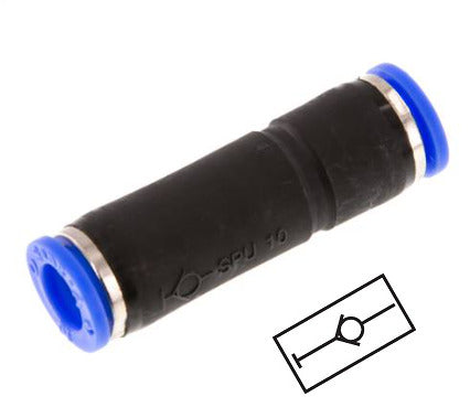 Push-In Fitting 4mm Auto Shut-Off Brass/PBT 0-10bar (0-145psi) [2 Pieces]