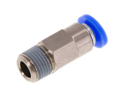 Push-In Fitting 4mm & R1/8'' Male Auto Shut-Off Brass/PBT 0-10bar (0-145psi) [2 Pieces]