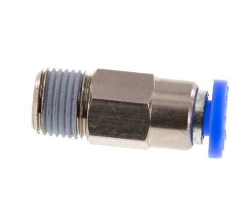 Push-In Fitting 4mm & R1/8'' Male Auto Shut-Off Brass/PBT 0-10bar (0-145psi) [2 Pieces]