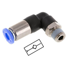 Push-In Fitting 8mm & R1/8'' Male Auto Shut-Off Elbow Brass/PBT 0-10bar (0-145psi) [2 Pieces]