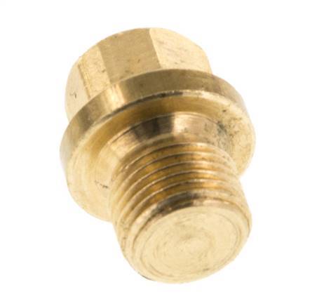 Plug G1/8'' Brass with Collar and External Hex 16bar (224.8psi) [5 Pieces]