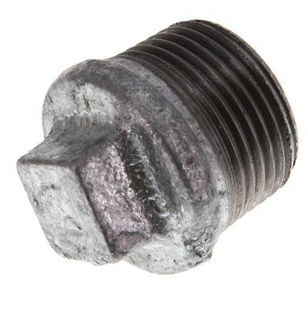 Plug R1'' Malleable cast iron with External Square 25bar (351.25psi) [5 Pieces]