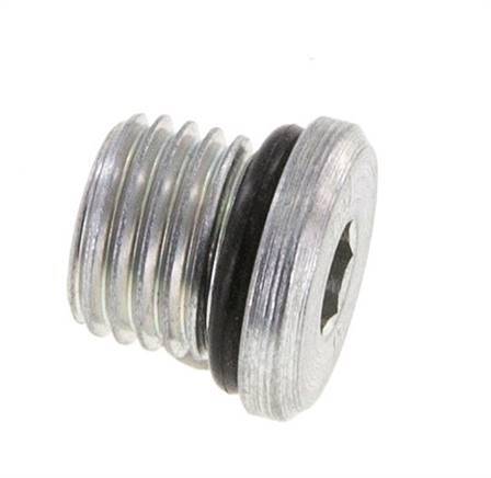 Plug UNF 7/16''-20 Steel NBR with Internal Hex 630bar (8851.5psi) [2 Pieces]