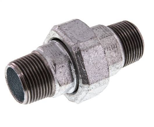Union Straight Connector R1'' Cast Iron Flat Seal 25bar (351.25psi)