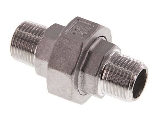 Union Straight Connector R1/2'' Stainless Steel Flat Seal PTFE 16bar (224.8psi)