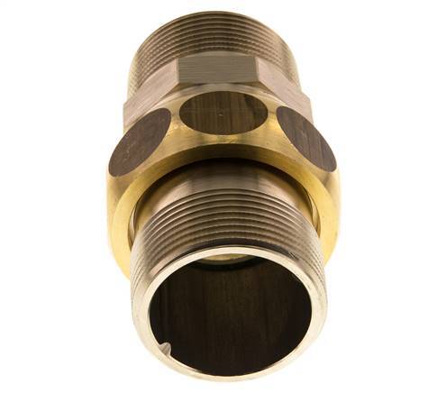 Union Straight Connector R1 1/2'' Brass Flat Seal Centellen 16bar (224.8psi)