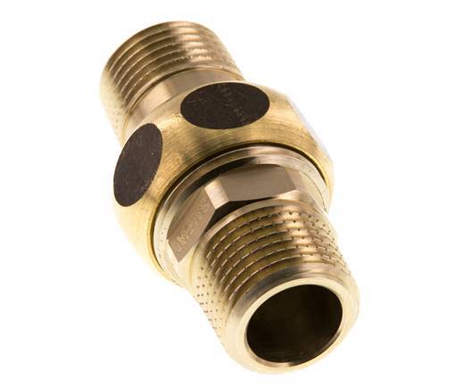 Union Straight Connector R1/2'' Brass Flat Seal Centellen 16bar (224.8psi)