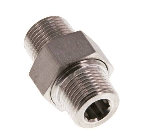 Double Nipple R3/8'' Separable Stainless Steel Conical Seal 40bar (562.0psi)