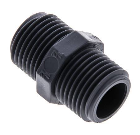 Double Nipple G1/2'' Polypropylene (pp) 10bar (140.5psi) FDA 24mm Hex [2 Pieces]
