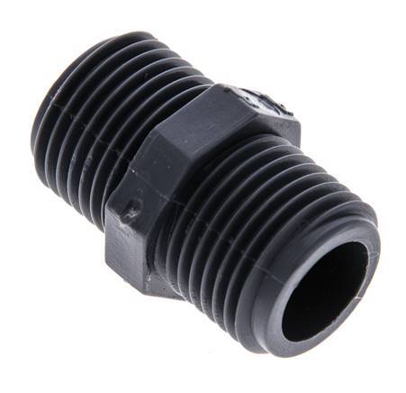 Double Nipple G1/2'' Polypropylene (pp) 10bar (140.5psi) FDA 24mm Hex [2 Pieces]