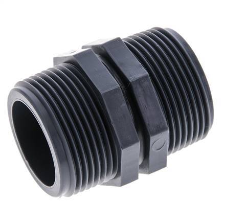 Double Nipple G1 1/4'' Polypropylene (pp) 10bar (140.5psi) FDA 46mm Hex