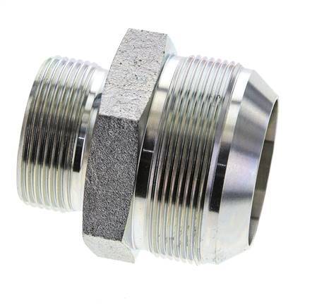 JIC Double Nipple G1 1/2'' x UN 2-1/2''-12 Steel NBR 80bar (1124.0psi)