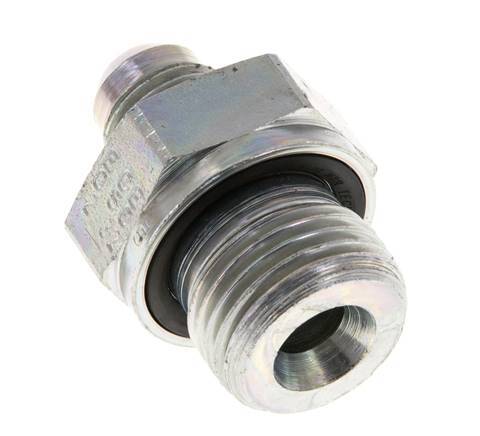 JIC Double Nipple G1/2'' x UNF 9/16''-18 Steel NBR 275bar (3863.75psi) [2 Pieces]