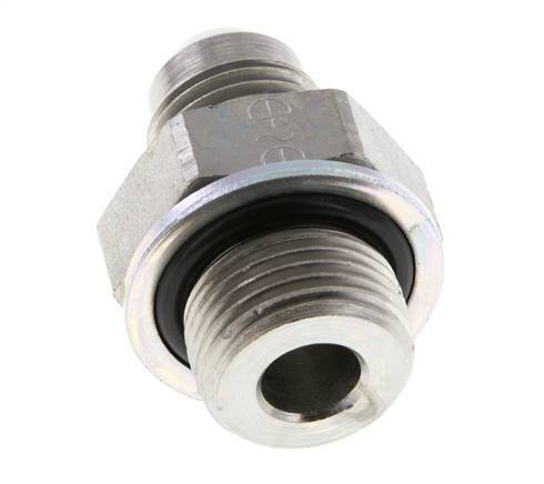JIC Double Nipple G3/8'' x UNF 9/16''-18 Steel NBR 275bar (3863.75psi) [2 Pieces]