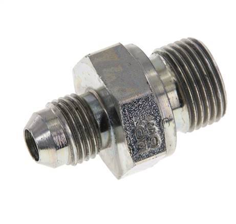 JIC Double Nipple G3/8'' x UNF 1/2''-20 Steel NBR 275bar (3863.75psi) [2 Pieces]