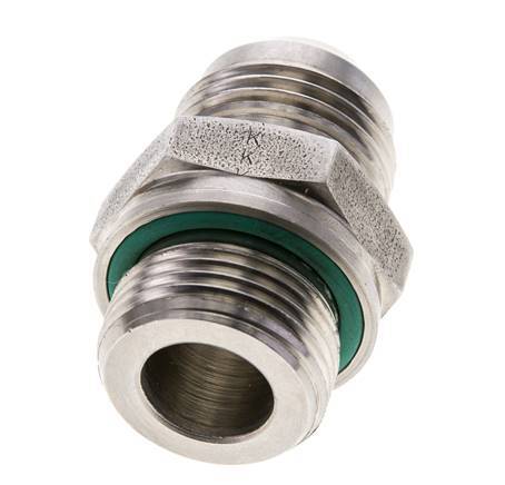 JIC Double Nipple M27 X 2 x UN 1-1/16''-12 Stainless Steel FKM 210bar (2950.5psi)