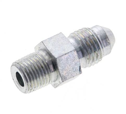 JIC Double Nipple UNF 7/16''-20 x 1/8'' NPT Steel 310bar (4355.5psi) [2 Pieces]