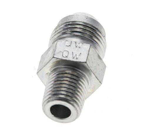 JIC Double Nipple UNF 3/4''-16 x 1/4'' NPT Steel 275bar (3863.75psi) [2 Pieces]