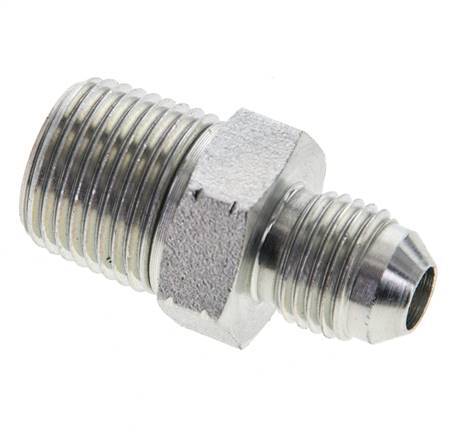 JIC Double Nipple UNF 1/2''-20 x 3/8'' NPT Steel 210bar (2950.5psi) [2 Pieces]