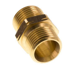 Double Nipple G3/8'' Male x Male Left Hand Brass 16bar (224.8psi) 19mm Hex [2 Pieces]