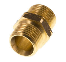 Double Nipple G3/8'' Male x Male Left Hand Brass 16bar (224.8psi) 19mm Hex [2 Pieces]