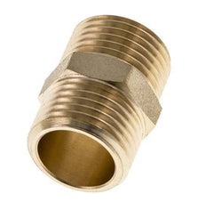 Double Nipple G1/2'' Brass Flat Seal 16bar (224.8psi) 21mm Hex [2 Pieces]