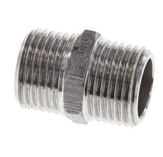 Double Nipple G1/2'' Stainless Steel Flat Seal 16bar (224.8psi) 22mm Hex