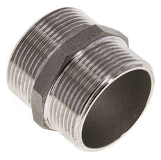 Double Nipple G1 1/2'' Stainless Steel Flat Seal 16bar (224.8psi) 51mm Hex