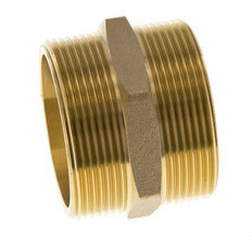 Double Nipple G2'' Brass Flat Seal 16bar (224.8psi) 60mm Hex
