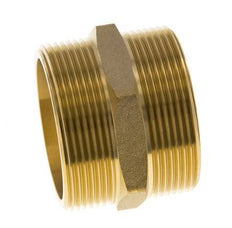 Double Nipple G2'' Brass Flat Seal 16bar (224.8psi) 60mm Hex